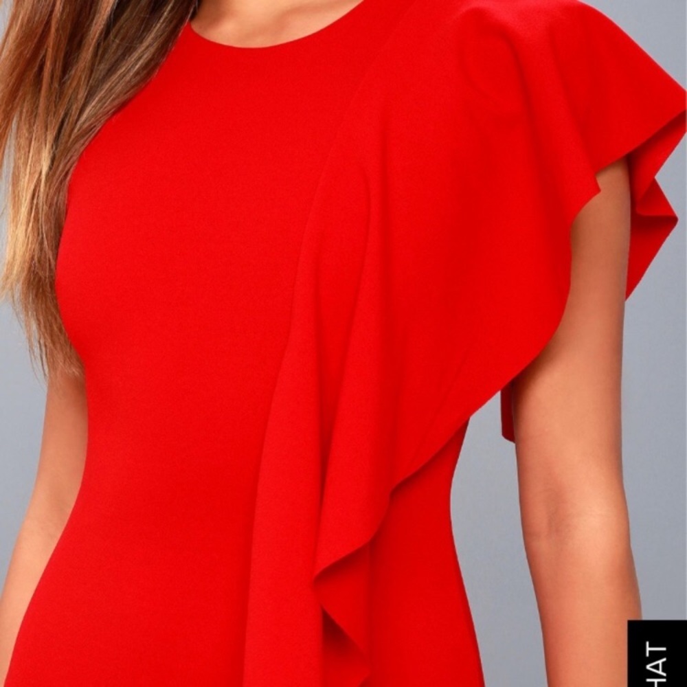 NWT Lulu’s Red Ruffle Dress - Size M